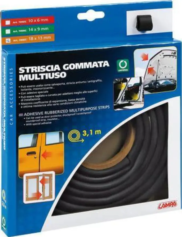 Lampa Προστατευτικό για Πόρτες Αυτοκινήτου 3.1m x 18 x 13mm 1τμχ Μαύρο 70007