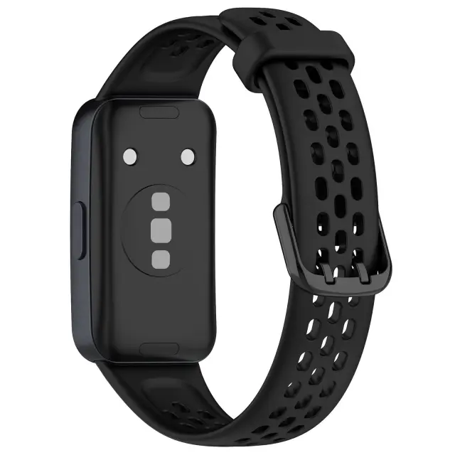 Ανταλλακτικό Λουράκι Σιλικόνης Breathable για Huawei Band 8/9- Black OEM 2