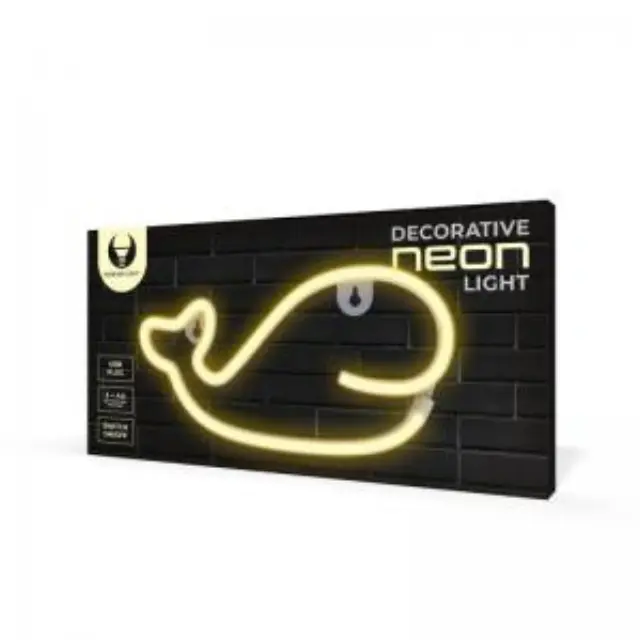 Neon LED Forever Light FLNEO9 WHALE (USB/Μπαταρίας & On/Off) Θερμό Λευκό N64431 3