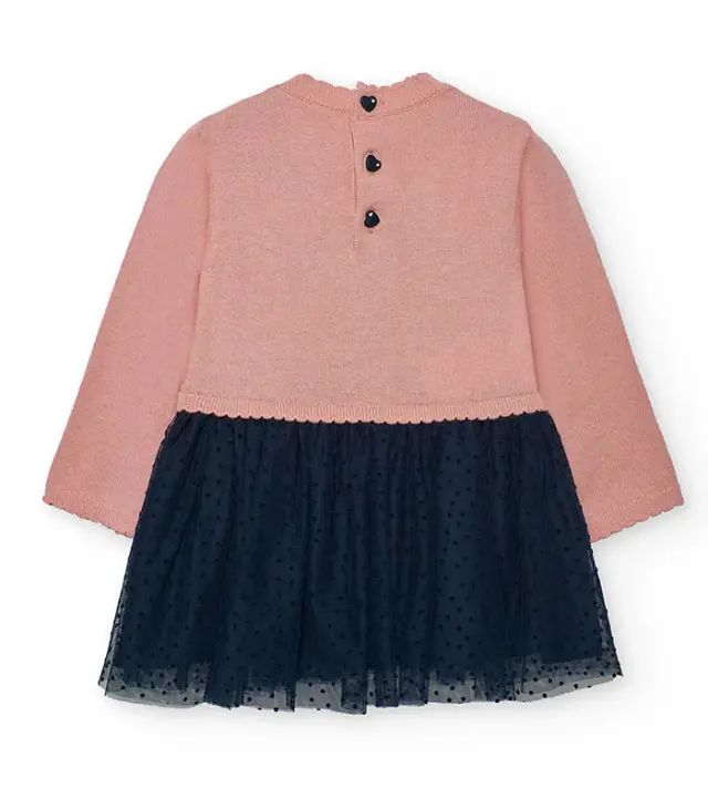 Boboli Chic Φόρεμα πλεκτό με τούλινη φούστα MON PETIT BAMBI 2