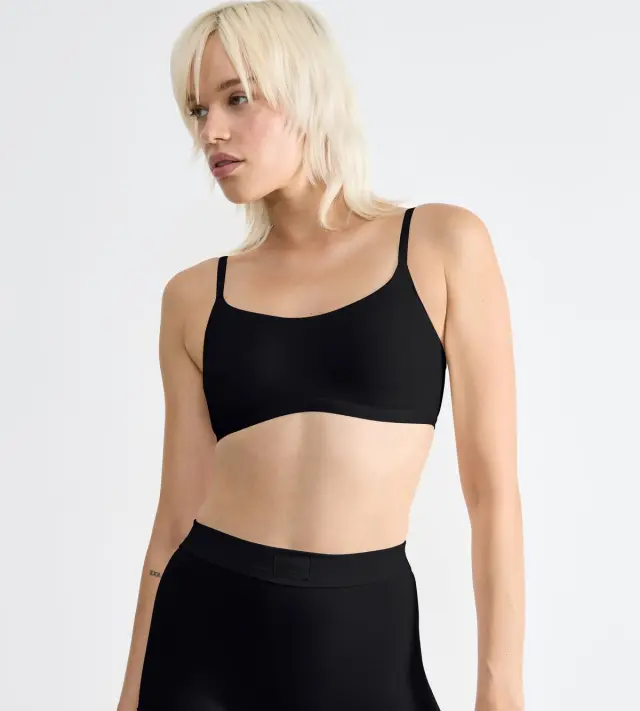 Sloggi Σουτιέν Go Daily Cotton Top Χωρίς Μπανέλα Μαύρο - XL