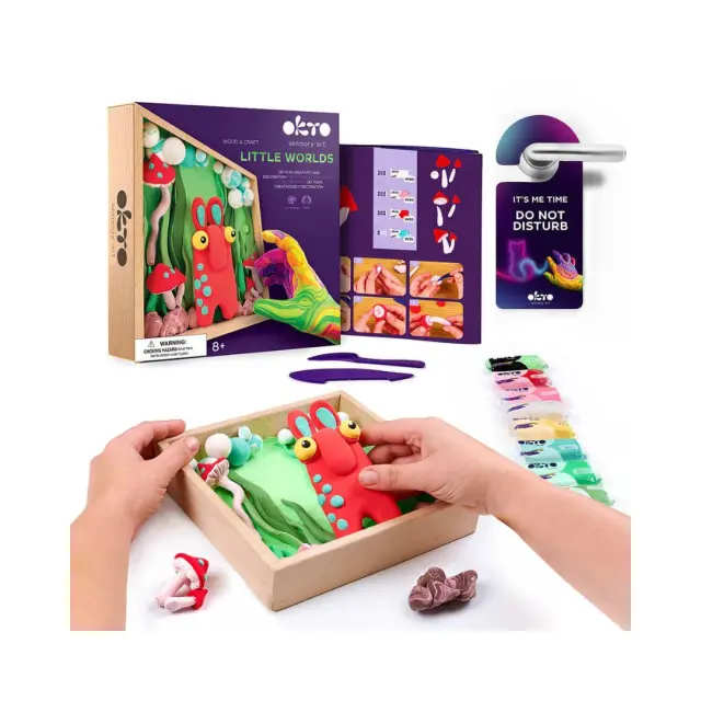 Okto Wood & Craft DIY Little Worlds / Σετ Δημιουργίας με Πηλό σε Ξύλινο Κάδρο: Mommy Troll 3