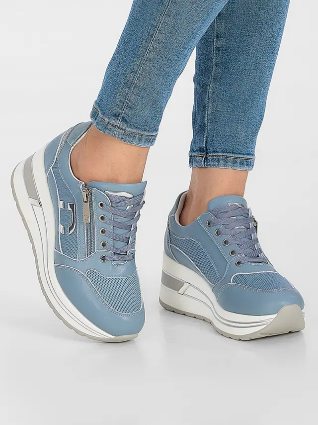 Donna Serena Sneakers Γυναικείο ΔέρμαΎφασμα flyknit Μπλέ DSE/5111 JEANS - 36 2