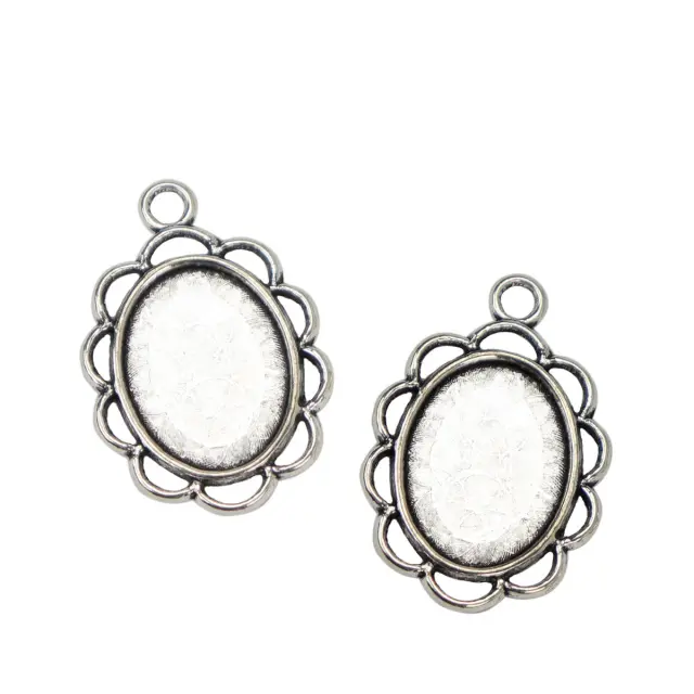 Καστόνι Κρεμαστό 20x29mm - Antique Silver - 10τεμ