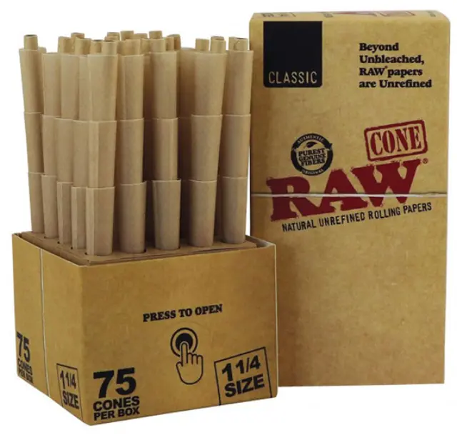 RAW Classic Cone PreRolled Basic - Κώνος Προτυλιγμένος - 75τεμ. - 1¼