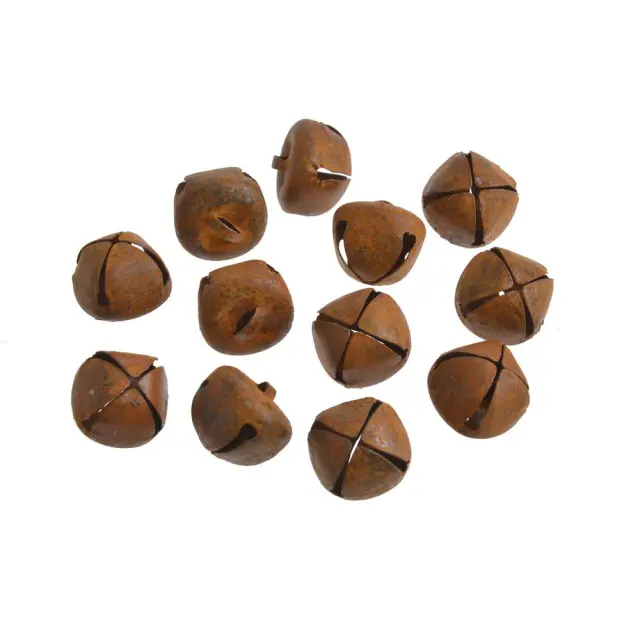 Κουδουνάκια μεταλλικά rusty, 2cm, 12τεμ.
