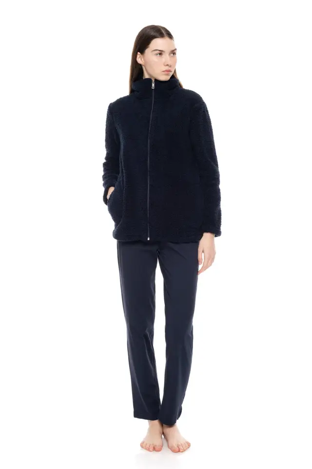 W1477 - Skin - ROBE ZIPPER FLEECE FLUFFY - S
