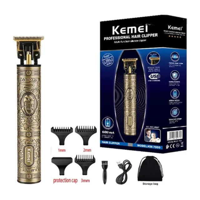 Kemei Επαναφορτιζόμενη Κουρευτική Μηχανή Χρυσή KM-700D 3