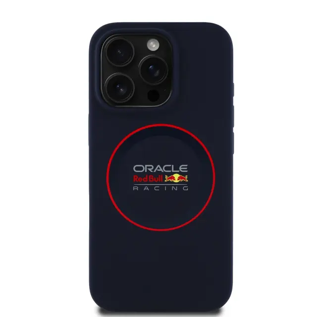 Red Bull Silicone Red Ring MagSafe Case for iPhone 15 Pro Navy 3