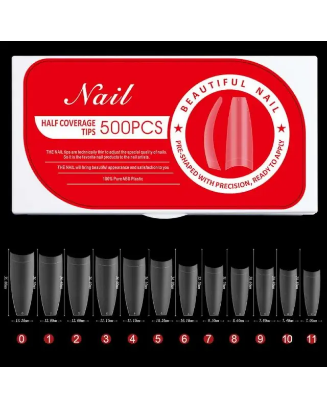 Matte Nail half coverage tips 504pcs 2