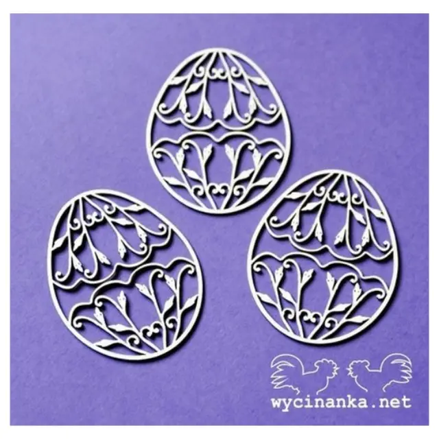 Διακοσμητικά Chipboard Αυγά, 2,5x14,5cm, σετ 3τεμ