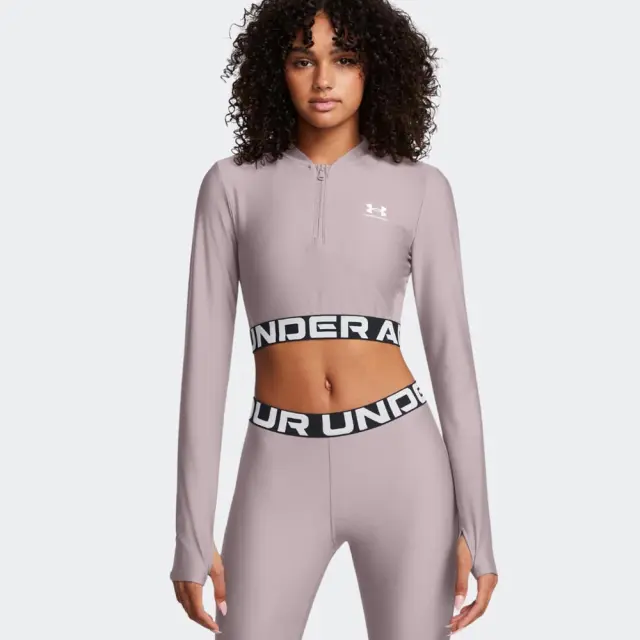Under Armour HeatGear Rib 1/4 Top (1388692-015) - Γκρί