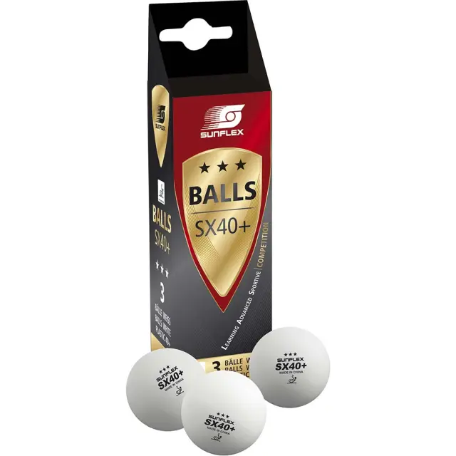 Sunflex SX40+ Competition 3 Star 3 Pack Ping Pong Balls Άσπρο 97253 (Eldico Sport) - One Size