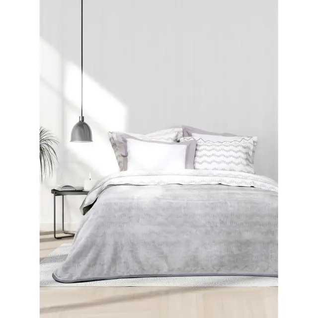 Κουβέρτα 220x240 Υπέρδιπλη 550gsm Βελουτέ Nima Jeymour Gray 100% Πολυέστερ