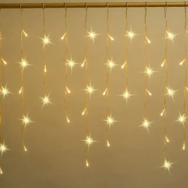 240 LED ασύμμετρη βροχή FLASH επεκτειν. διάφανο καλώδιο θερμό λαμπάκι