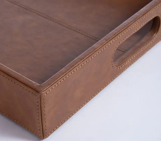 Nef-Nef Homeware Δίσκος Τεχνητό Δέρμα Lethal 30x50x5 Latte 2
