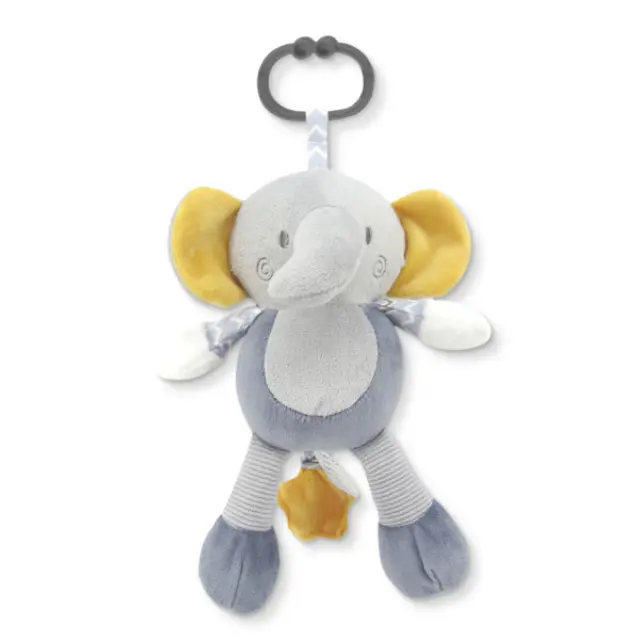 Βελουτέ Κρεμαστό με Μουσική Lorelli Elephant Grey Natural 10191440010 2