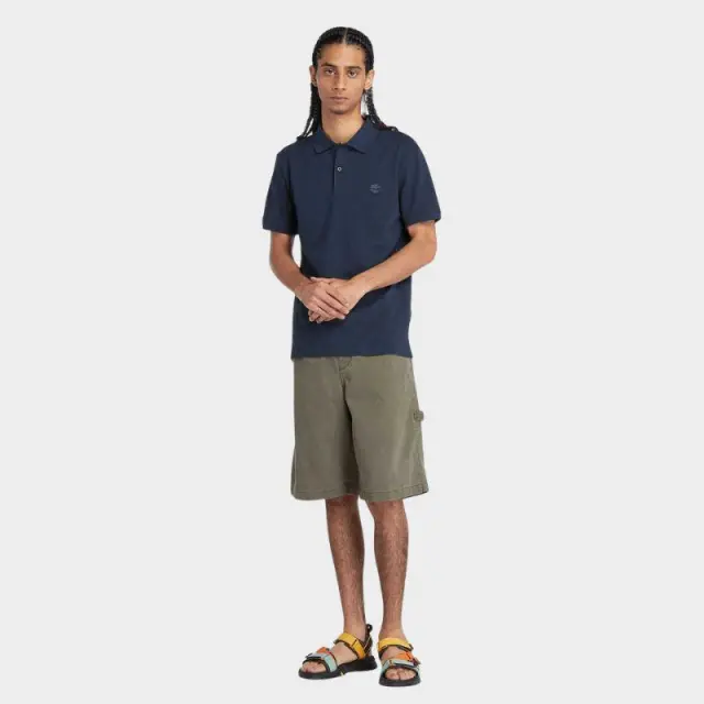 Timberland - Ανδρικό T-shirt Polo με Λογότυπο TB0A6VDP-433 Μπλε σκούρο - 2XL 2