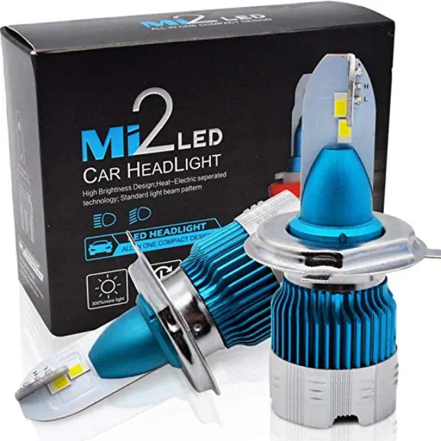 Led Mini H4 Mi2 headlight 12/24V 50w 6000LM 6500K - Διπλή Σκάλα