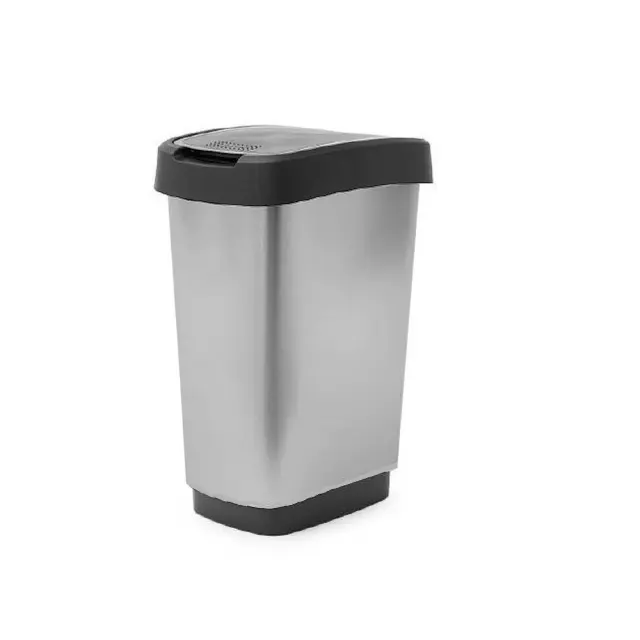 Delta Cleaning Πλαστικός κάδος απορριμμάτων Rotho Twist με αιωρούμενο καπάκι 25lt Γκρι / ΡΤ25Σ