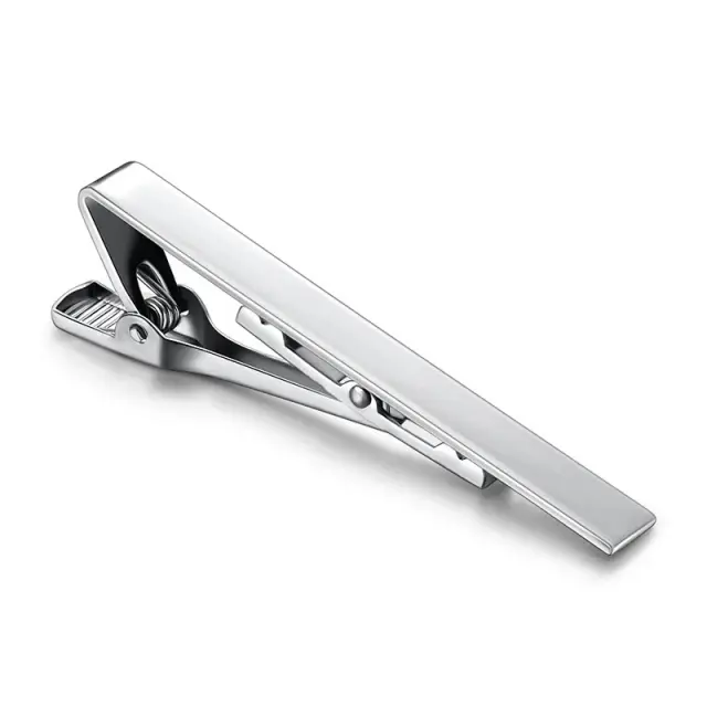 Ασημί Κλιπ Γραβάτας 6 cm με Σμάλτο – LGD-TC/108 2