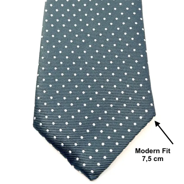 Πράσινη Πουά Γραβάτα Σετ με Μαντήλι 7,5 cm Modern Fit 3