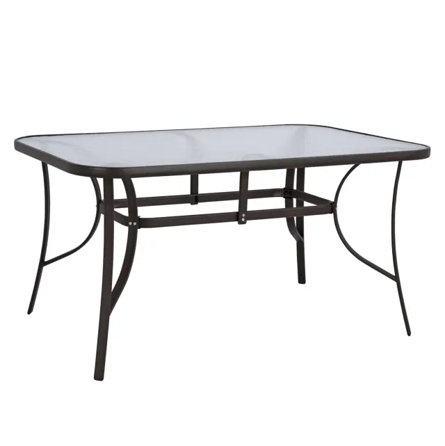 ΤΡΑΠΕΖΙ BRUNO 150X90Χ72Υεκ. ΚΑΦΕ ΜΕΤΑΛΛΙΚΟ ΜΕ ΓΥΑΛΙΝΗ ΕΠΙΦΑΝΕΙΑ FB5145.02