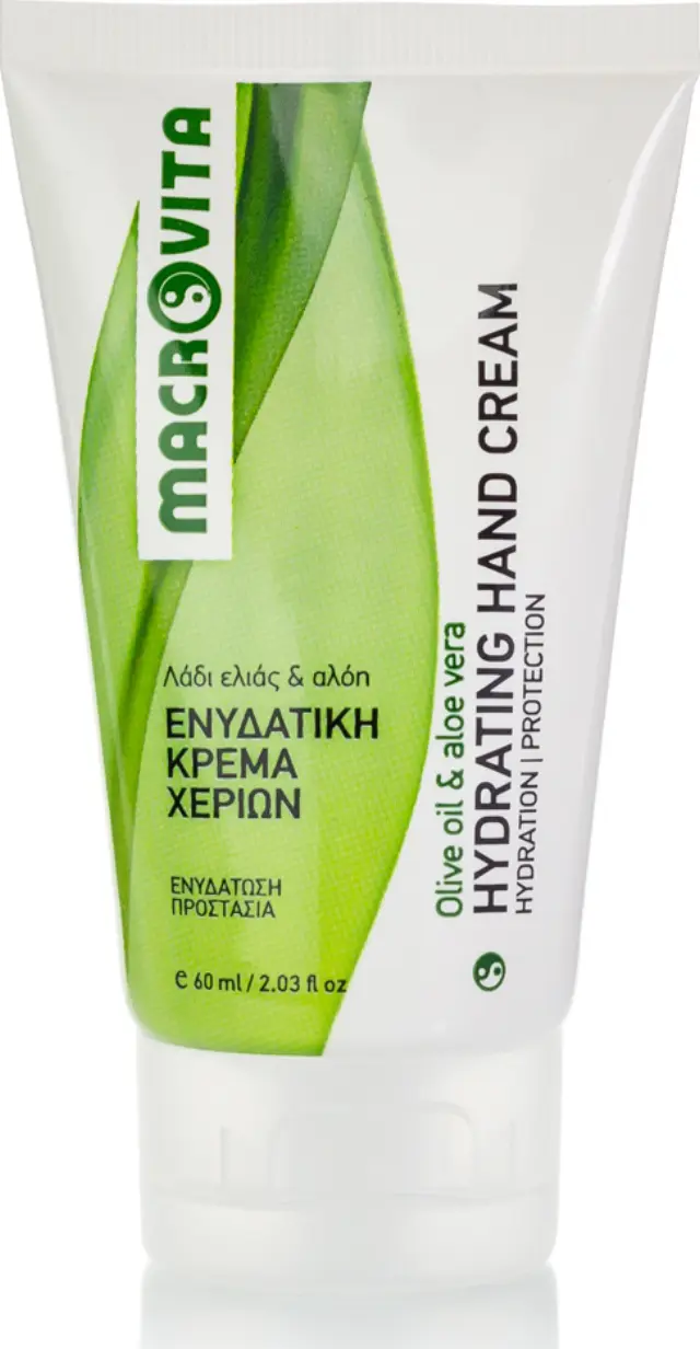 Macrovita Ενυδατική Κρέμα Χεριών με Λάδι Ελιάς + Αλόη, 60ml