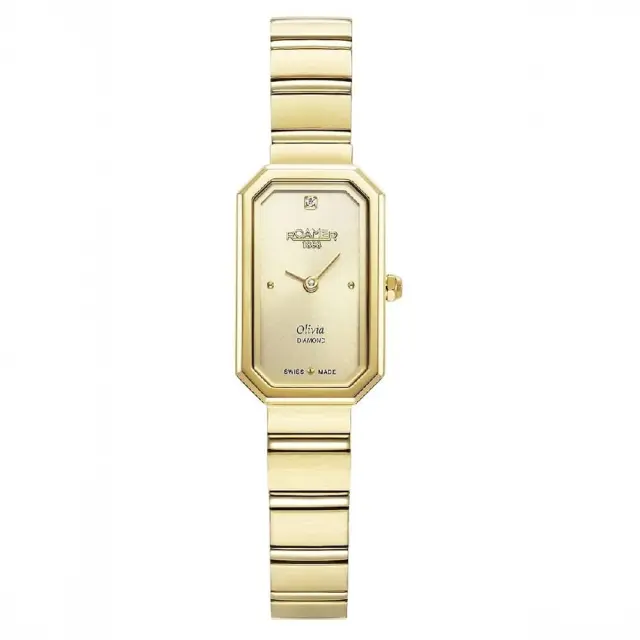 Roamer Olivia Diamond Women's Watch Gold Stainless Steel Bracelet 627845-48-39-20