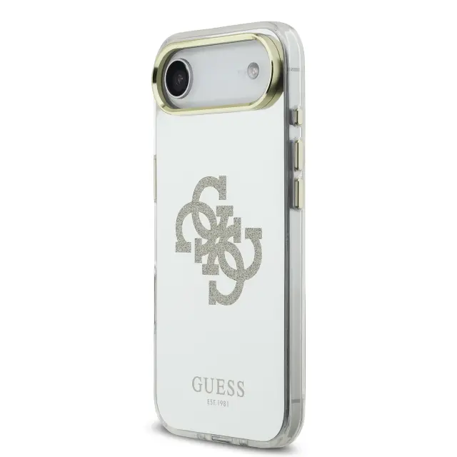 Guess PC/TPU Mirror 4G Glitter Logo MagSafe Case for iPhone Air Gold 2
