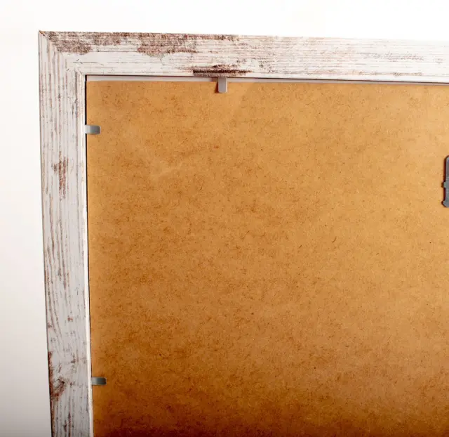 Kορνίζα τοίχου NELSON 6 40X50 ξύλινη mdf για φωτογραφία 40Χ50 χρώμα λευκό μπεζ παλαίωση 2
