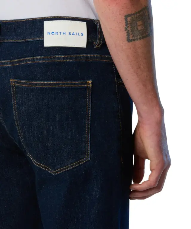 North Sails - Ανδρικό Παντελόνι Τζιν Stripe recycled Regular Fit 673169-000-C001 Μπλε Σκούρο 3