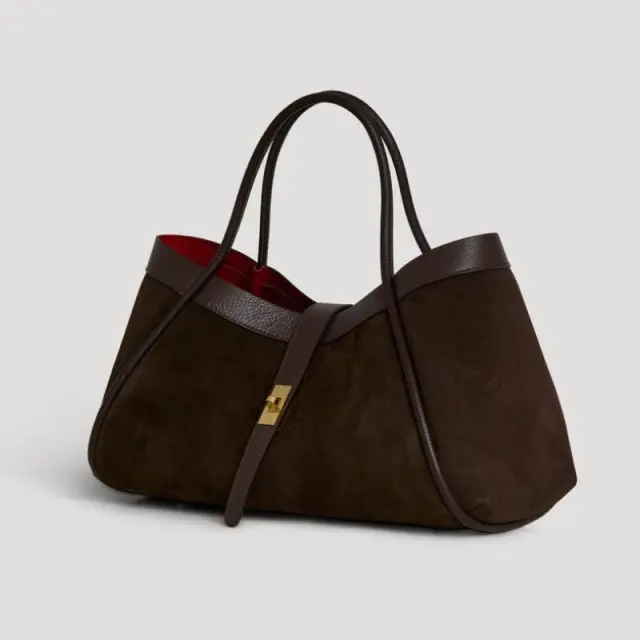 Τσάντα Borsa Mayfair in Camoscio e Pelle Togo Testa di moro MA-CM-TM Καφέ - ONESIZE 2
