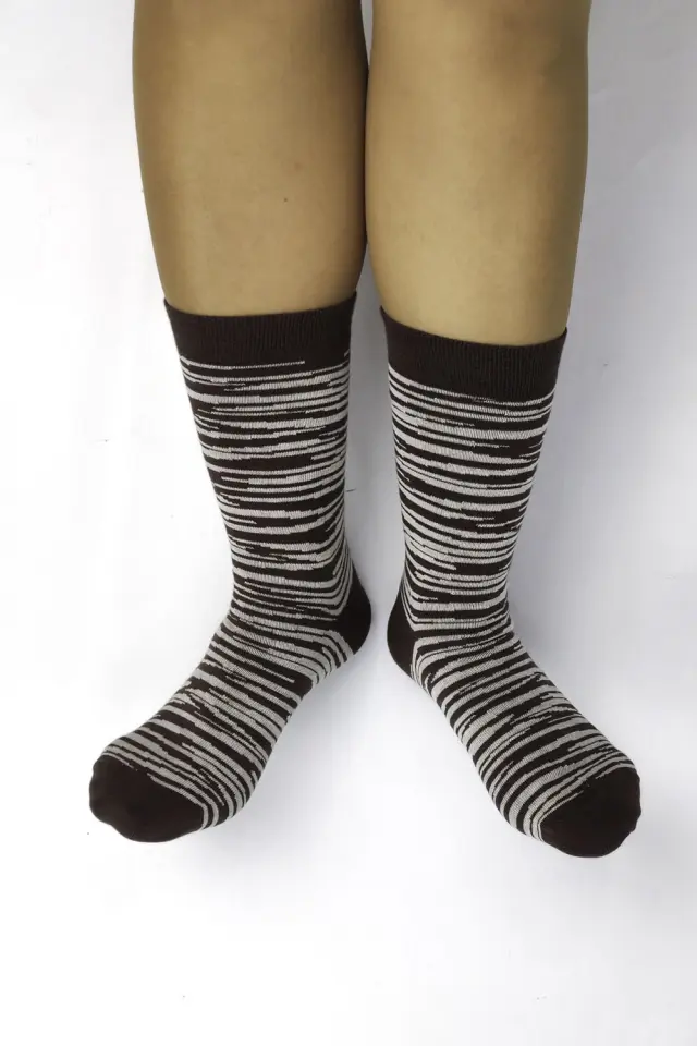 FMS Γυναικείες Κάλτσες Βαμβακερές Comfort Fit με Ριγέ Μοτίβο, Χρώμα Καφέ - ONESIZE 3