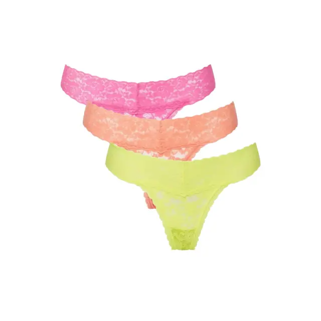 Guess Γυναικείο Lace Thong - Τριπλό Πακέτο, Χρώμα Neon Shades