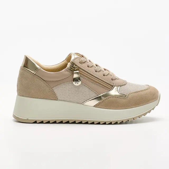 Imac Sneakers Γυναικείο Δέρμα/Δέρμα Nubuck/Ύφασμα Μπεζ IMA/556940 AVORIO/SCAM