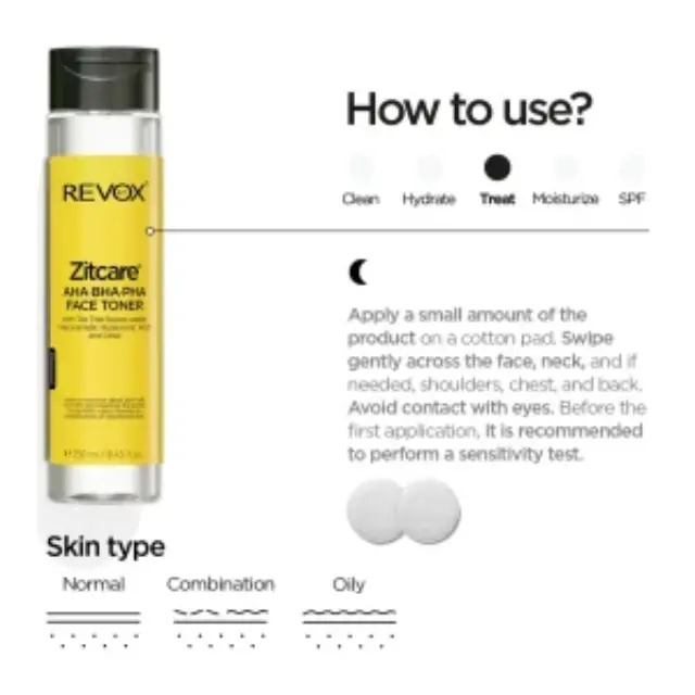 Revox B77 Zitcare AHA BHA PHA Active Face Toner 250ml 2