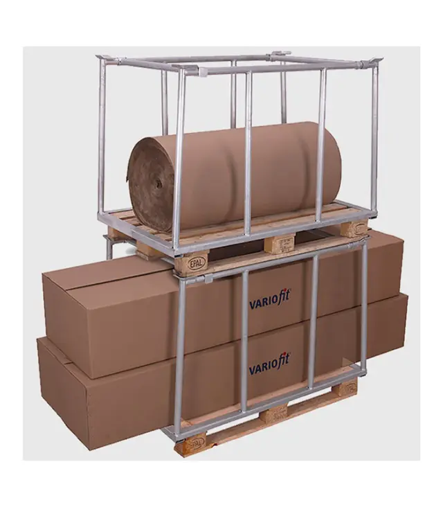 Variofit vpa-080.018 Παλετοκιβώτιο Συναρμολογούμενο Γαλβανιζέ Τύπου 75 για Φορτίο Βάρους ως 1000kg 2