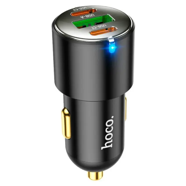 Hoco Φορτιστής Αυτοκινήτου 45W με Θύρες USB-A, USB-C χωρίς Καλώδιο Μαύρο NZ6 2