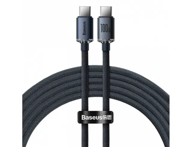 Καλώδιο Baseus USB-C σε USB-C Crystal Shinee - 100W - 2m - Μαύρο CAJY000701 2