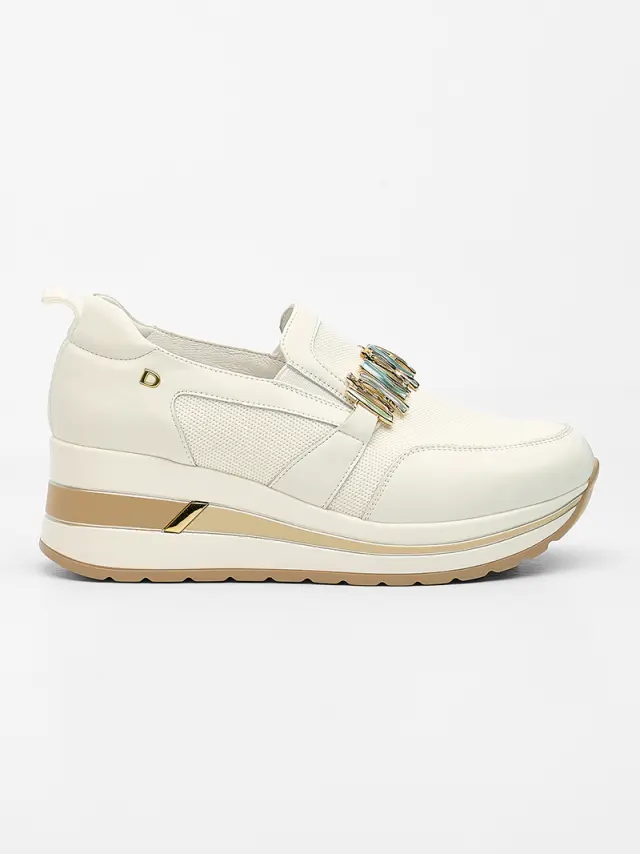 Donna Serena Sneakers Γυναικείο δέρμα/ύφασμα Άσπρο DSE/6039 BIANCO 3