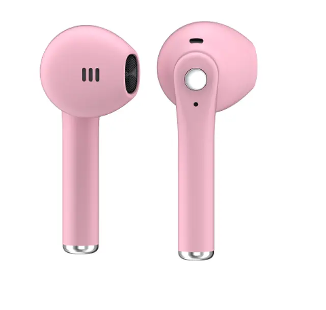 LEDWOOD ασύρματα ακουστικά T14 Bluetooth 5.0 Ρόζ Rubber Finish LD-T14R-TWS-PIN 2