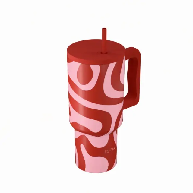 Estia Θερμός Straw Tumbler Xl Save The Aegean 900Ml Coral Waves 2