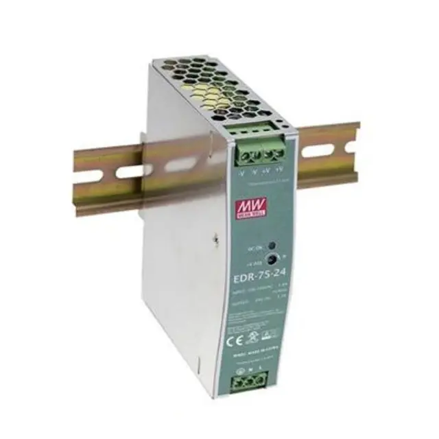 AC-DC Industrial DIN rail power supply; Output 24V at 3.2A; metal case 75W