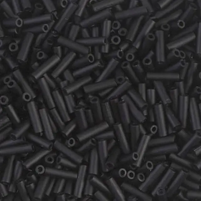 Χάντρα Miyuki Glass Bugles - 401F - Matte Black 6mm - 10gr