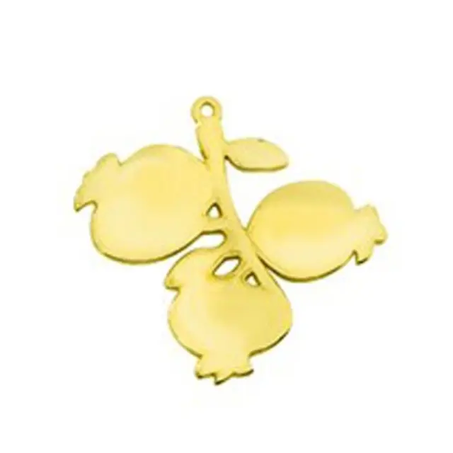 Μεταλλικό Γούρι Ρόδια - 24K Gold Plated - 43.5x45mm - 1τεμ