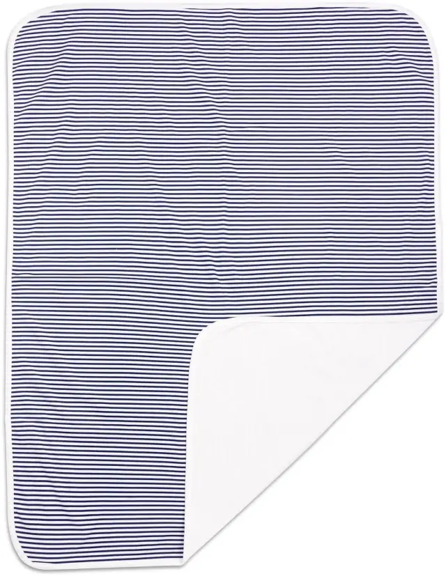 Κουβέρτα Διπλής Όψεως 75x100cm Interlock Navy Blue Stripes 5904506811274 3