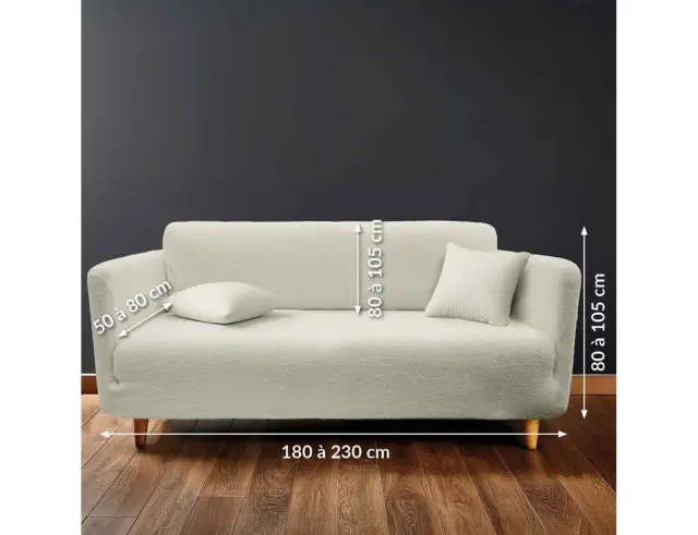 Ελαστικό Κάλυμμα Καναπε Μπουκλέ Laina Douceur d'intérieur με μήκος 180-230cm - Natural 1612939 2