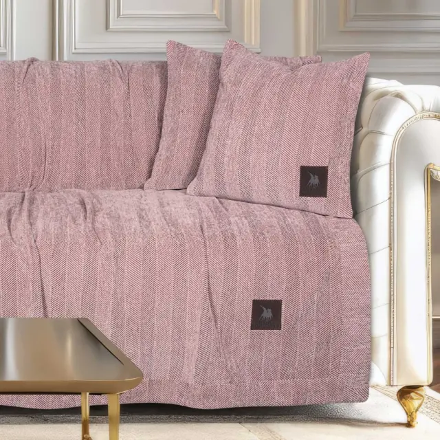 Ριχτάρι Τριθέσιο 180x300 Essential Greenwich Polo Club 3948 Pink 90% Σενίλ-10% Πολυέστερ 2