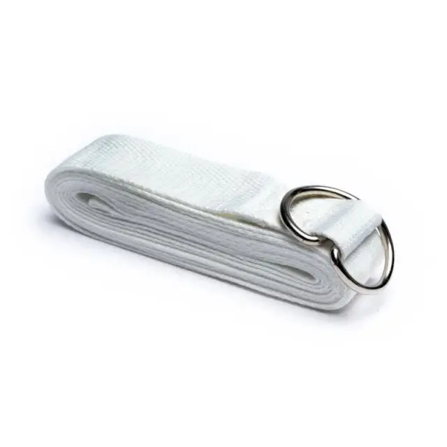Ζώνη (Ιμάντας) Γιόγκα Yoga Strap D – Ring White (250×3cm)